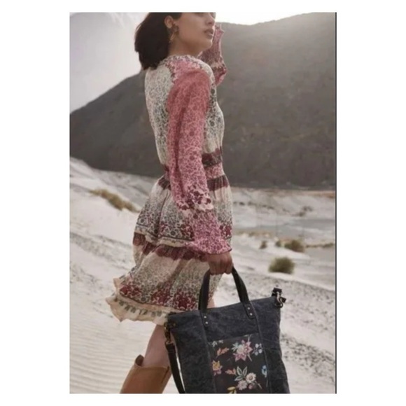 SIDDHARTHA BANSAL Anthropologie Dakota Long Sleeve Peasant Mini Dress Small - Picture 5 of 8